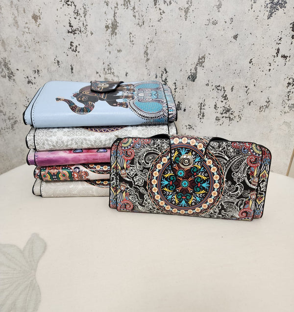 Bohemian Mandala Print Women's Wallet – PU Leather Long Organizer Purse