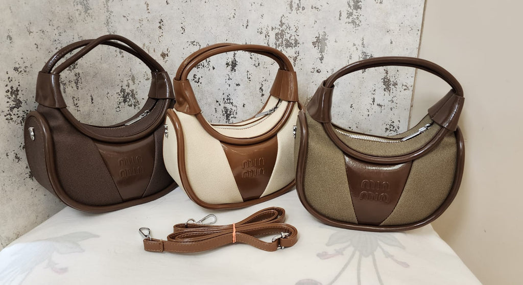 Vintage Canvas & Leather Shoulder Bag – Women's Designer Crossbody Handbag