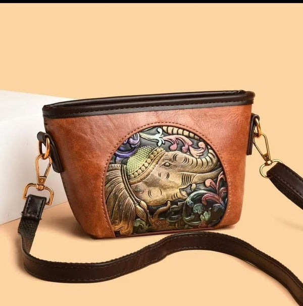 Ganesha Embossed Sling Bag – Premium Designer Crossbody Handbag
